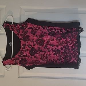 Black and pink holiday top